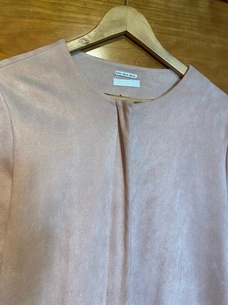 Chaqueta larga antelina rosa talla única
