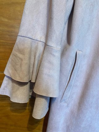 Chaqueta larga antelina rosa talla única