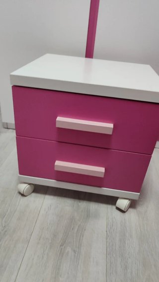 Cama nido infantil rosa y blanca como nueva