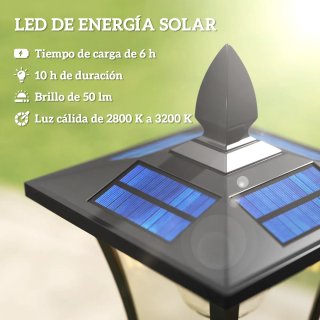Farola Solar Exterior con Macetero