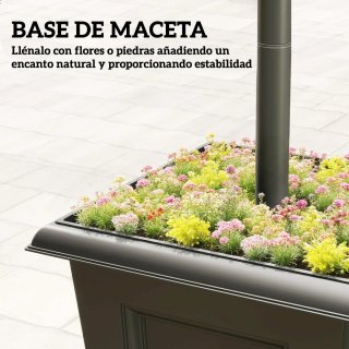 Farola Solar Exterior con Macetero