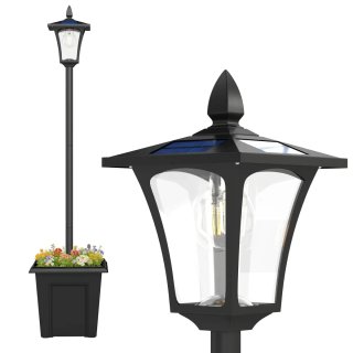 Farola Solar Exterior con Macetero