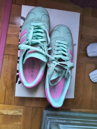 Adidas Gazelle Plataforma Verde Menta y Rosa