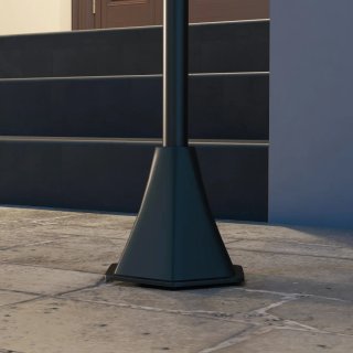 Farola Solar Exterior Negra y Naranja