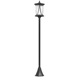 Farola Solar Exterior Negra y Naranja