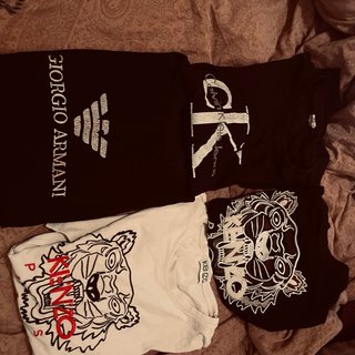 Lote 4 camisetas , armani calvin klein kenzo talla