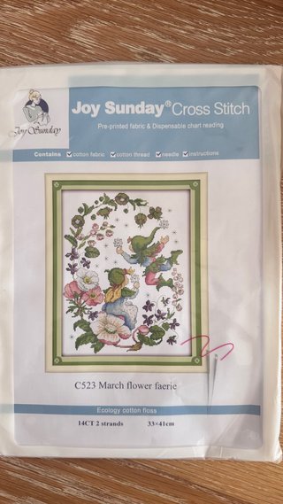 Kit Punto de Cruz Joy Sunday March Flower