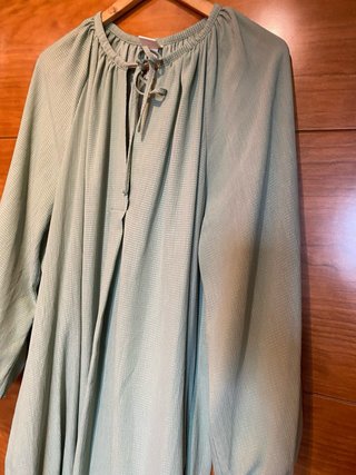 Vestido largo verde tipo túnica talla única