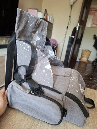 Trona de viaje portátil estrellas gris