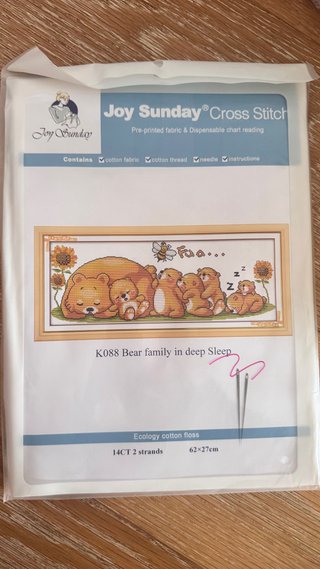 Kit Punto de Cruz Bear family in deep Sleep
