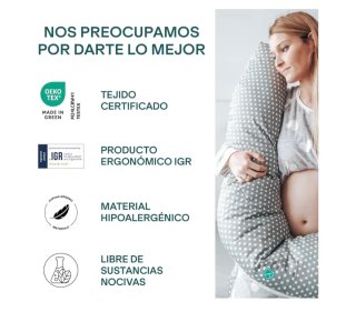 Cojín Lactancia Koala Babycare Gris-blanco.