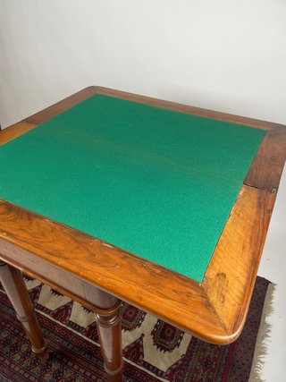 Tavolo da gioco vintage Luigi Filippo in noce