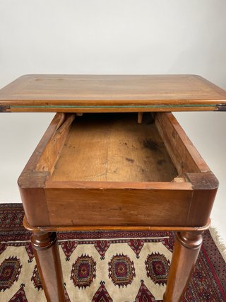 Tavolo da gioco vintage Luigi Filippo in noce