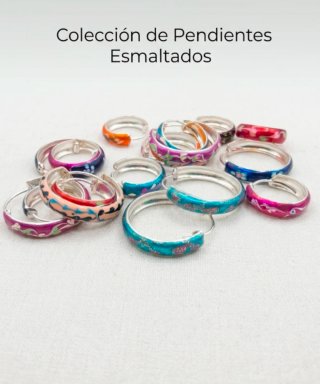 Pendientes Plata Esmaltados Multicolor