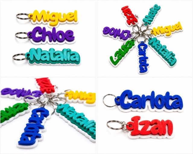 Llaveros personalizados impresos en 3D