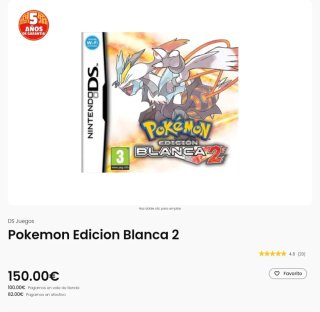 Pokémon Edición Blanca 2 Caja + manual y papeles