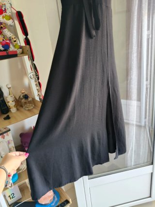 Vestido negro tirantes lazo