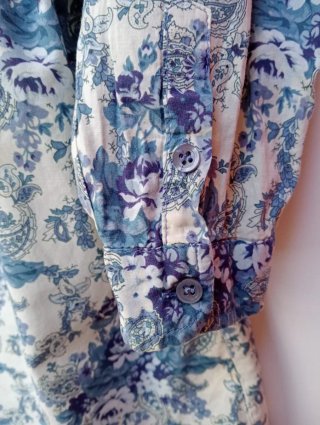 Camisa estampada floral azul y beige Size48 Zendra