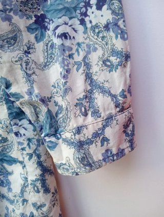 Camisa estampada floral azul y beige Size48 Zendra