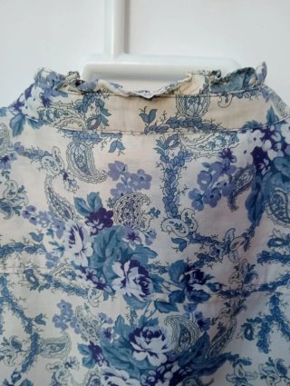 Camisa estampada floral azul y beige Size48 Zendra