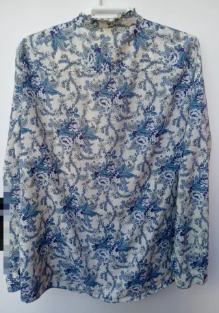 Camisa estampada floral azul y beige Size48 Zendra