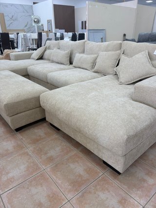 mega sofa rinconera cama  365cm beige y gris