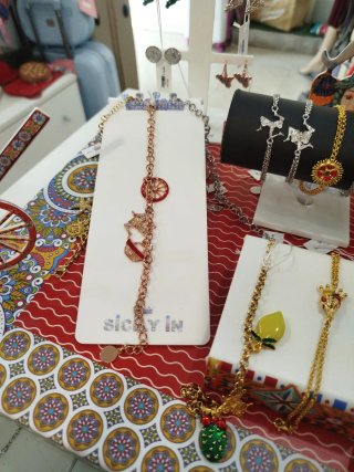 Bracciale donna Sicilyin rosé con 3 charm