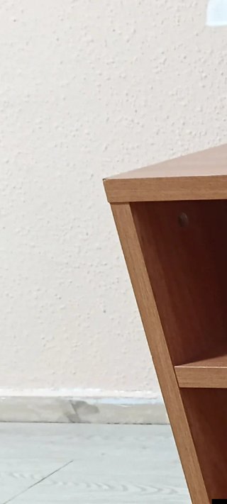 Mueble TV con ruedas madera y blanco