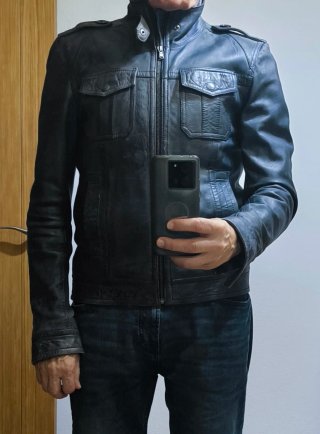 Chaqueta de cuero vintage hombre