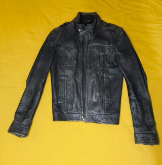 Chaqueta de cuero vintage hombre
