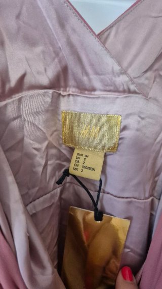 Vestido fiesta H&M rosa T.34