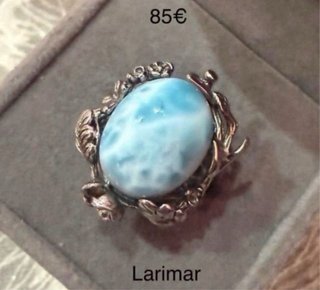 Anillos larimar natural plata925 ajustables elige