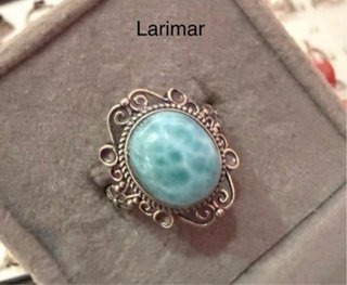 Anillos larimar natural plata925 ajustables elige
