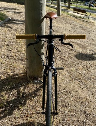 Bicicleta Fixie Negra Ruedas Amarillas