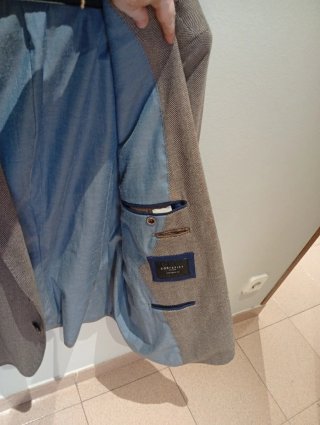 Americana hombre beige y azul