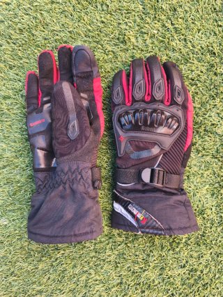 Guantes de moto KEMIMOTO negros y rojos talla L