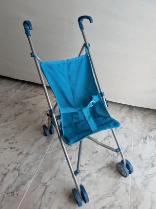 Silla de paseo de juguete azul