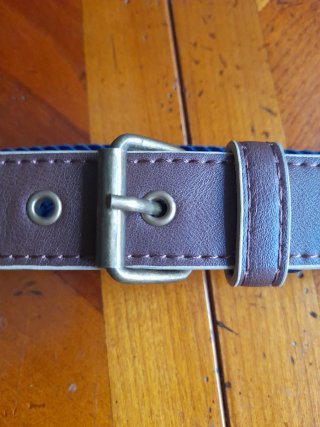 Cinturone per bambini intrecciato blu e marrone 27 cm