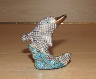 Miniatura oriental china pez koi carpa cloisonné