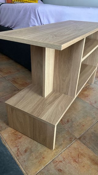 Mesa auxiliar IKEA HOLMERUD efecto roble 80x31