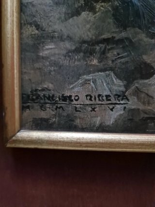 Cuadro Vintage Niña con perro - Ribera
