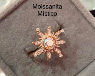 Anillos Moissanita Rosa Plata 925 Ajustables elige