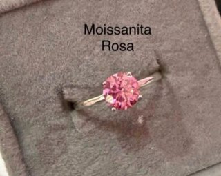 Anillos Moissanita Rosa Plata 925 Ajustables elige