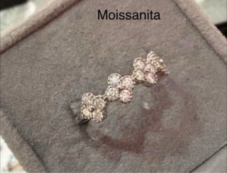 Anillos Moissanita Rosa Plata 925 Ajustables elige