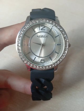 Reloj Azoza Casual Correa Plástico Plateado