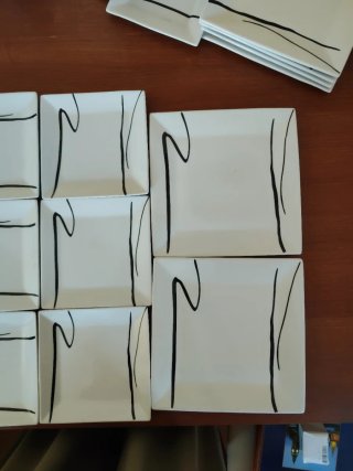 Vajilla cerámica cuadrada 6 servicios