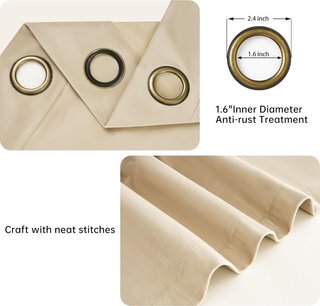Cortinas Opacas Terciopelo Beige