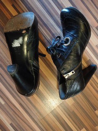 Zapatos Hego's Negros con Cordones y Cremallera