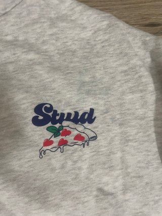 Sudadera STWD Gris Estampado Pizza
