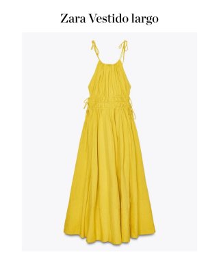 Vestido Largo ZARA Talla -M Amarillo